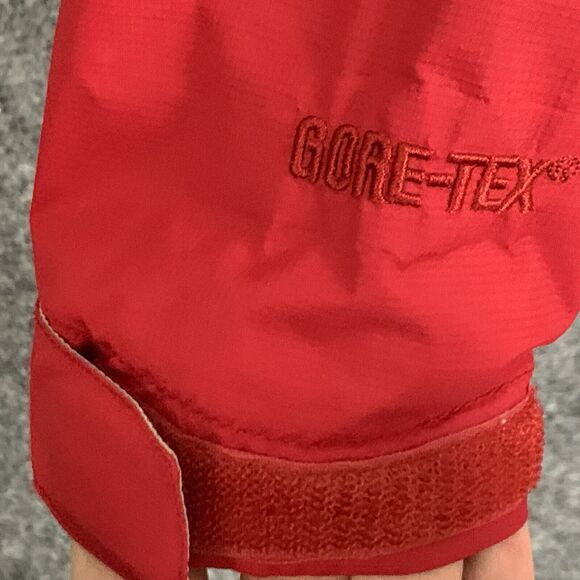 LL Bean GoreTex Windbreaker Jacket Women Medium Red Hooded Zip Front Lined - Picture 13 of 15